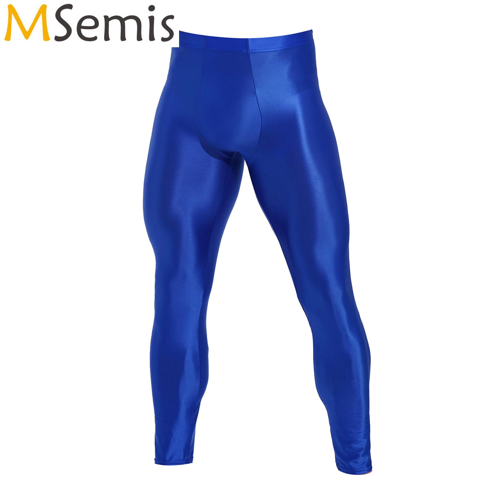 Home Gym Full Setup - Men Elastic Waistband Skinny Shiny Yoga