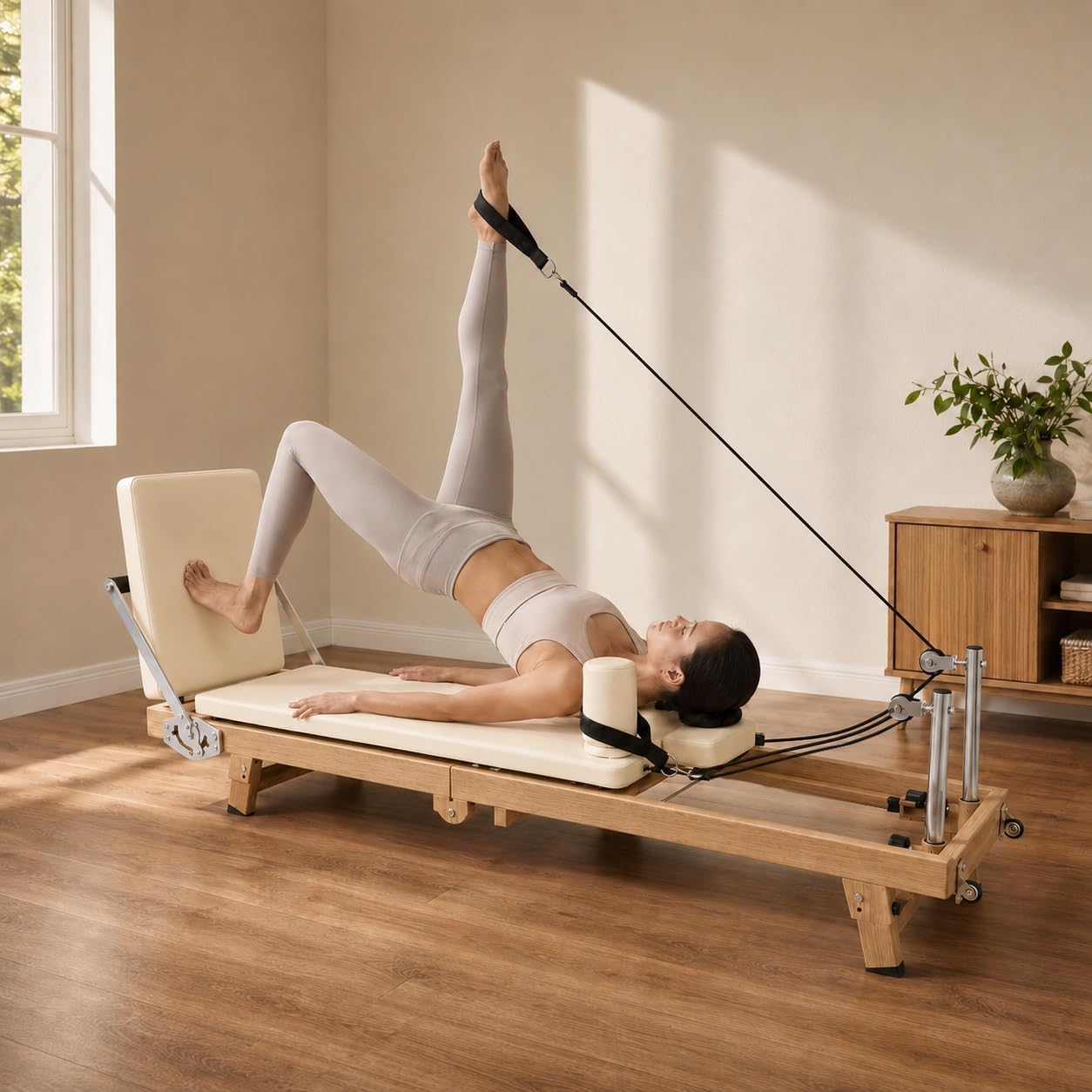 Home Gym Full Setup - 75 Inch Foldable Pilates Reformer Machine