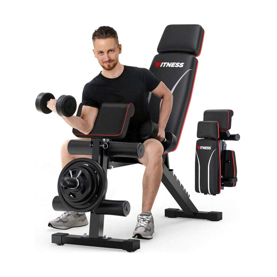 Home Gym Full Setup - 7 Positions Adjustable Weight Bench With
