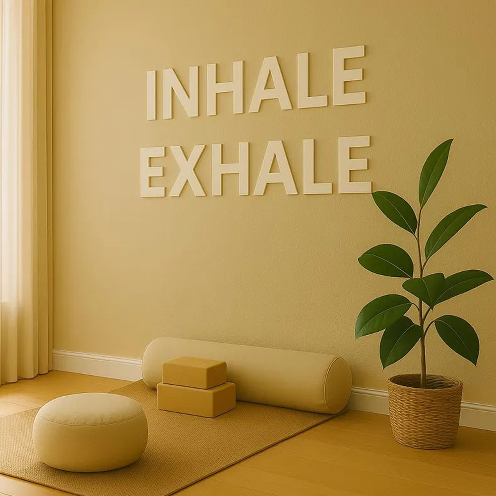 INHALE EXHALE Wall Sign Yoga S - đánh giá và giá Home Gym Yoga Room