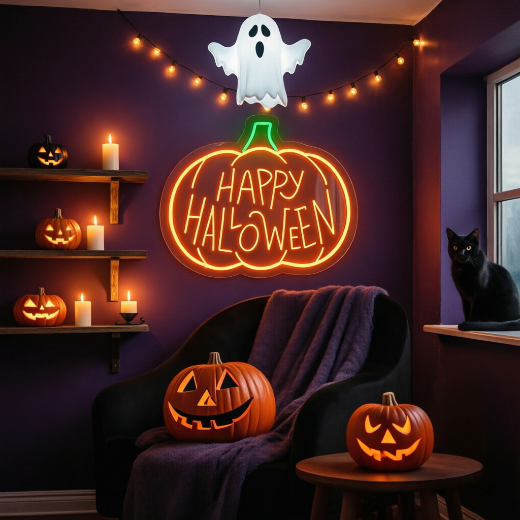 Halloween Neon Sign Custom Pum - đánh giá và giá Home Gym Custom
